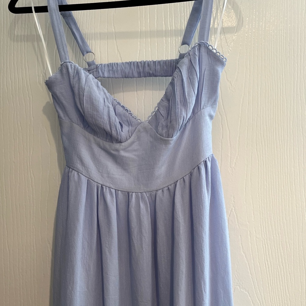 Hello Molly Soft Blue Textured Dress